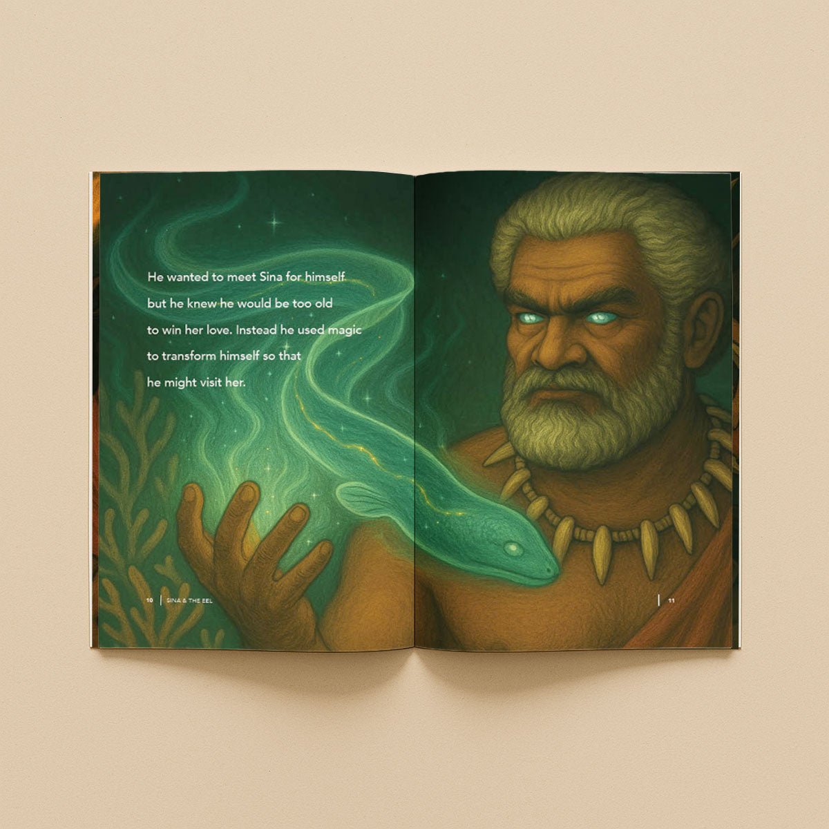 Softcover book titled "Sina & The Eel" by Lulu Direct, featuring colorful cover art and illustrations on the front.