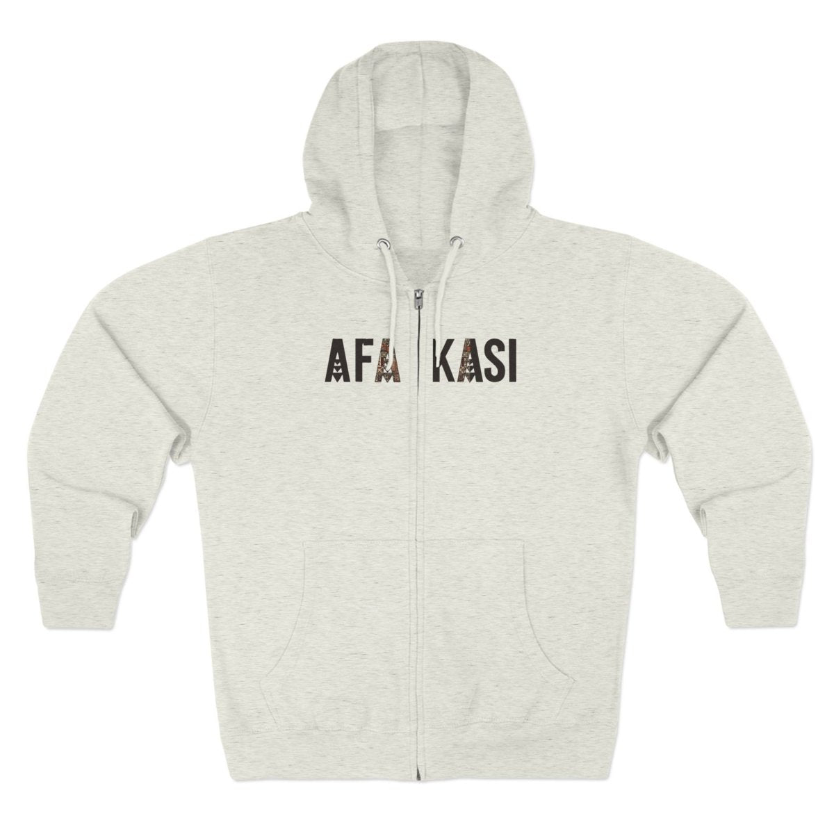 Black unisex zip hoodie by Monster Digital featuring AFAKASI design, suitable for AU, NZ, and USA markets.