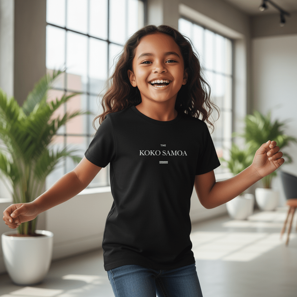 Kids unisex black T-shirt featuring a monster digital print from The Brand Classic by The Print Bar, perfect for casual wear.