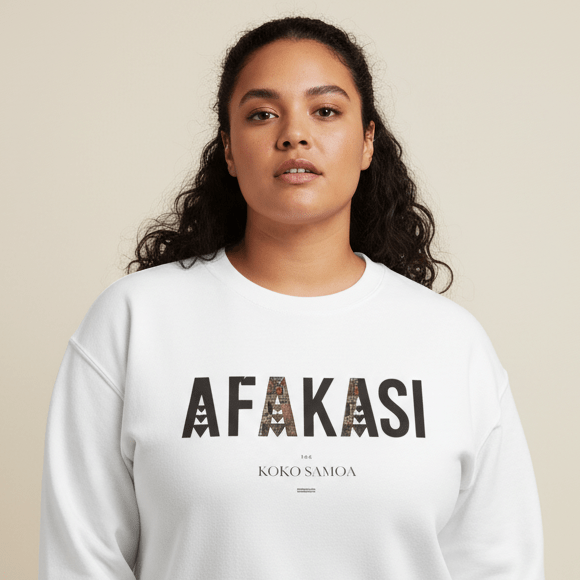 Unisex heavy sweatshirt by The Print Bar featuring personalized Afakasi design in ash color with a monster graphic.