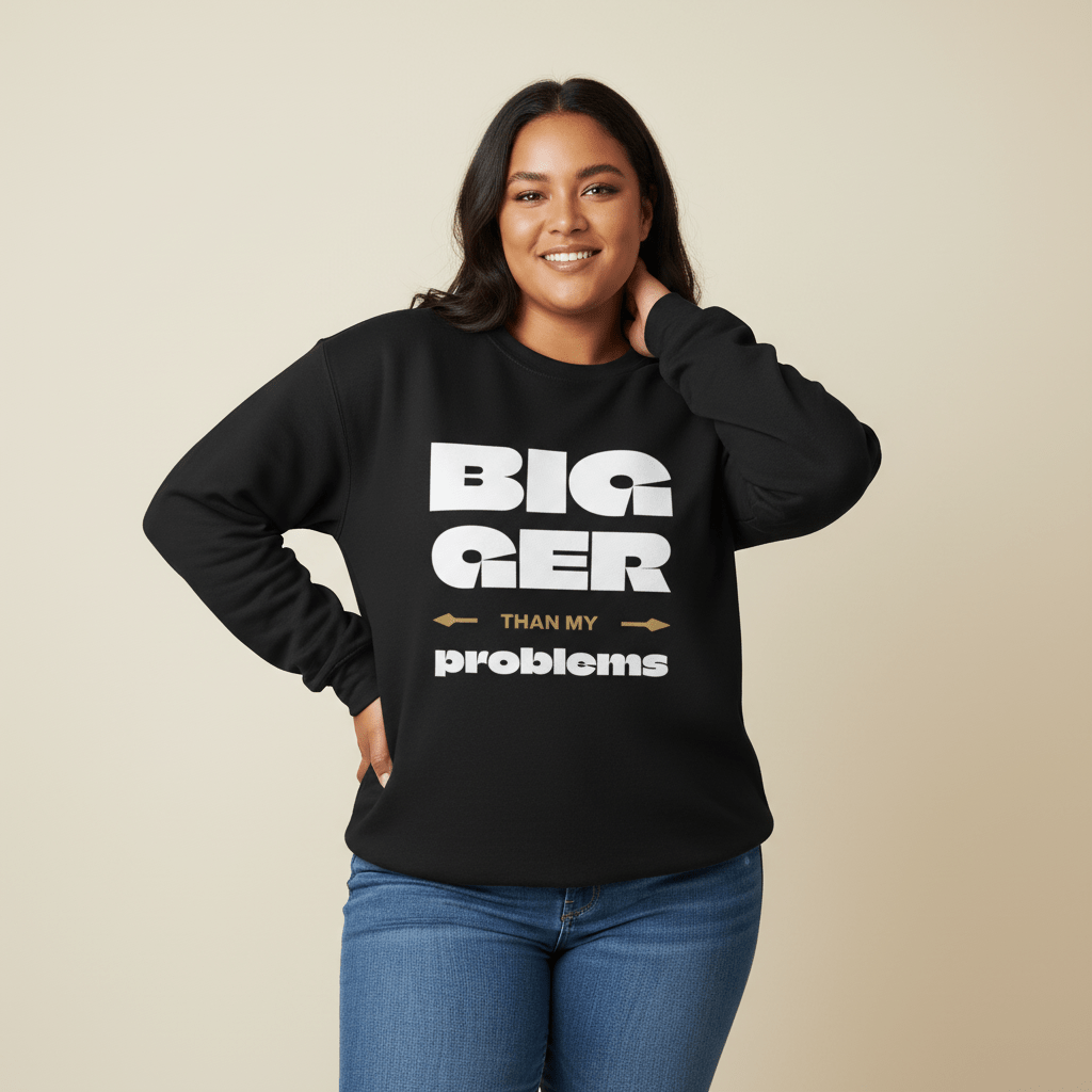 Unisex Heavy Sweatshirt - Bigger Than Problems - Personalized - USA - The Koko Samoa