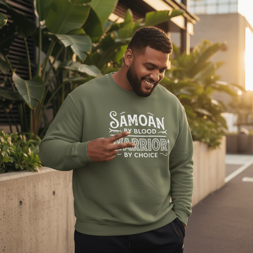 Unisex heavy sweatshirt by The Print Bar featuring a dark heather color and a warrior-themed graphic design.
