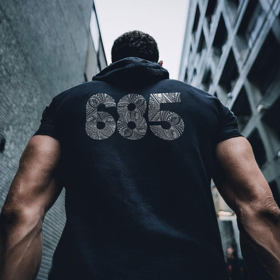 White heavy unisex tee with the 685 print, The Koko Samoa