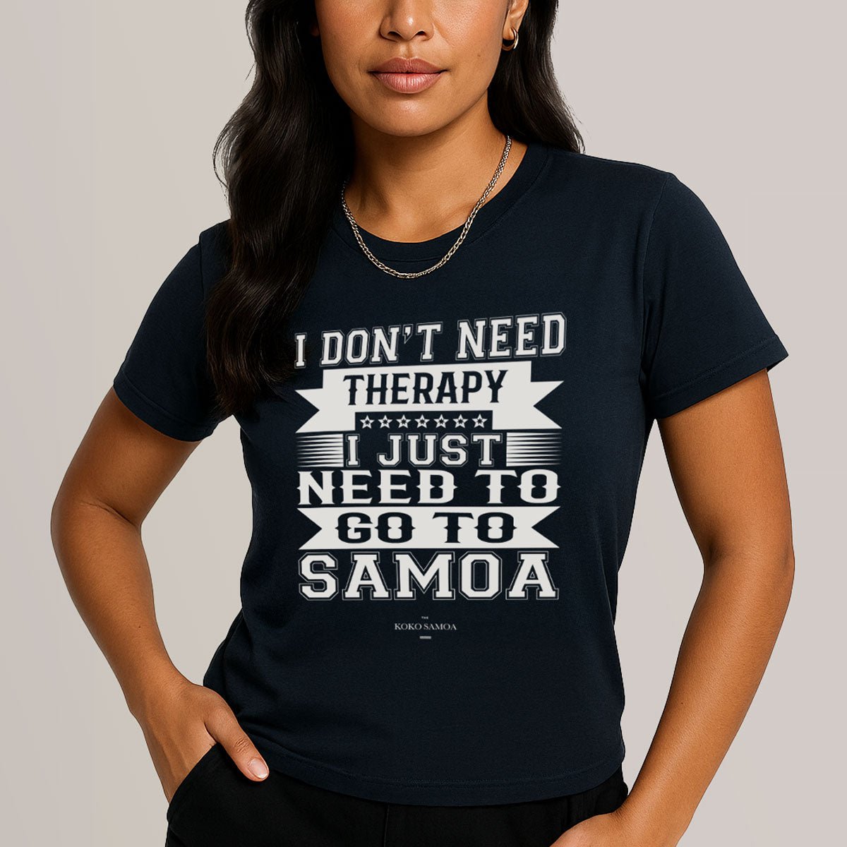 Unisex soft charcoal tee from Samoan Therapy by The Print Bar, featuring a comfortable casual fit and modern design.