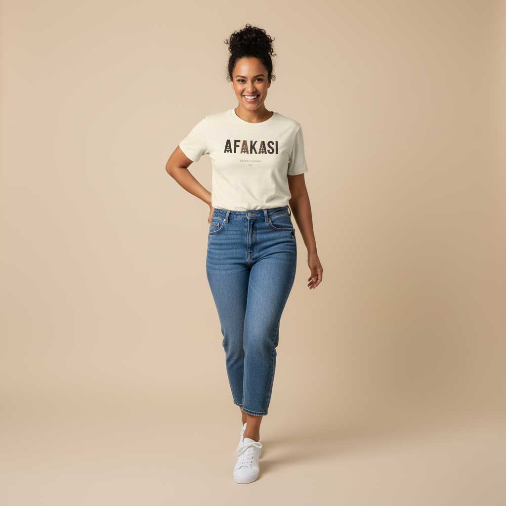 White unisex soft T-shirt by Afakasi featuring a simple, comfortable design, ideal for casual wear.