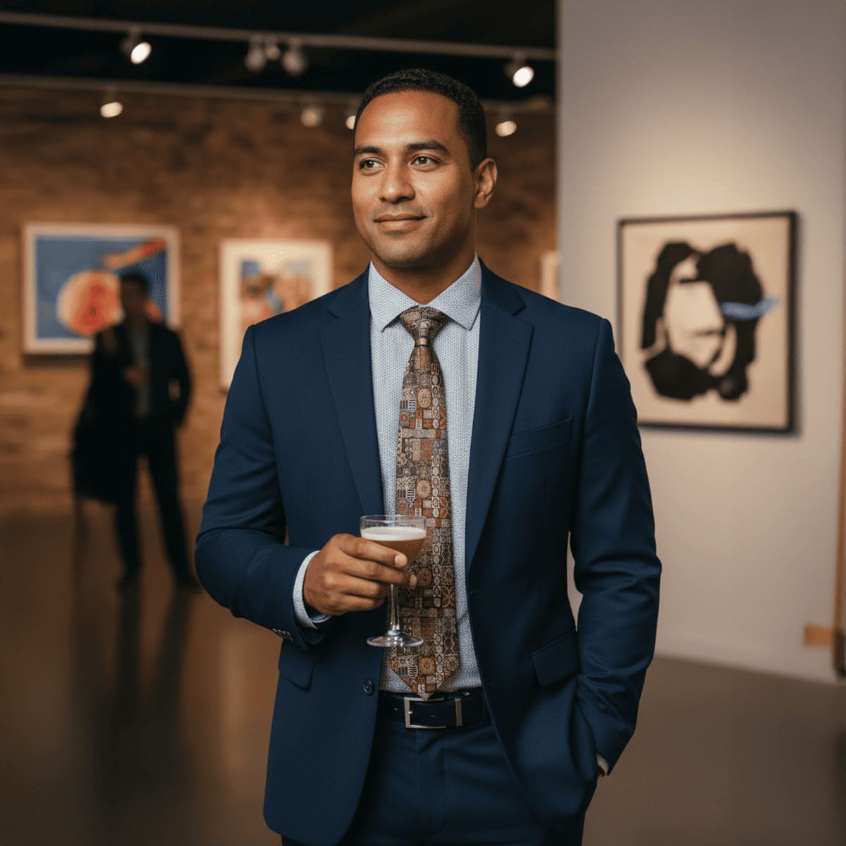 MWW on Demand Elei men's necktie in classic design, one size, suitable for AU, NZ, and USA markets.