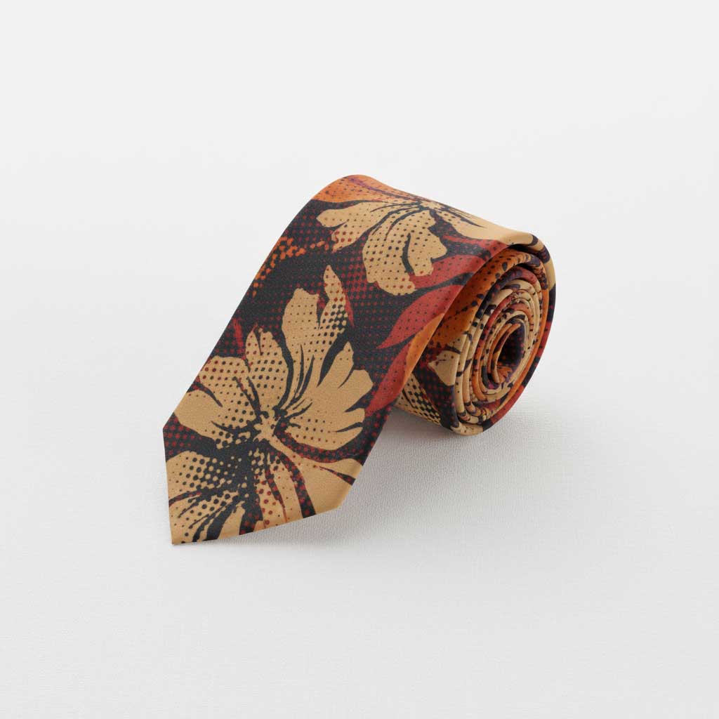 Lalomanu necktie, stylish accessories for AU, NZ, and USA, featuring vibrant pattern and adjustable one-size fit.