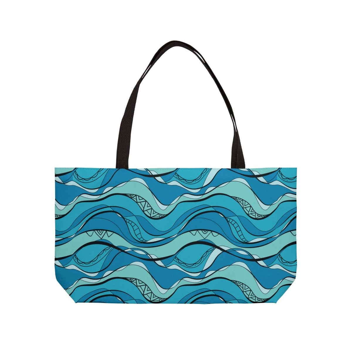 Tote Weekender Bag in Ocean Wave design, 24x13 inches, durable canvas tote bag for travel and daily use.