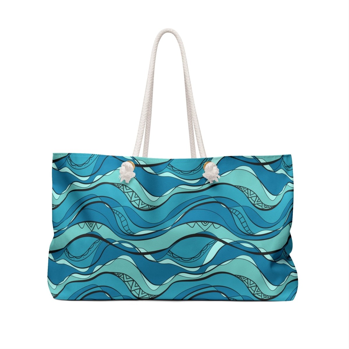 Ocean Wave weekender bag with durable fabric, 24x13 inches, ideal for travel and weekend trips.