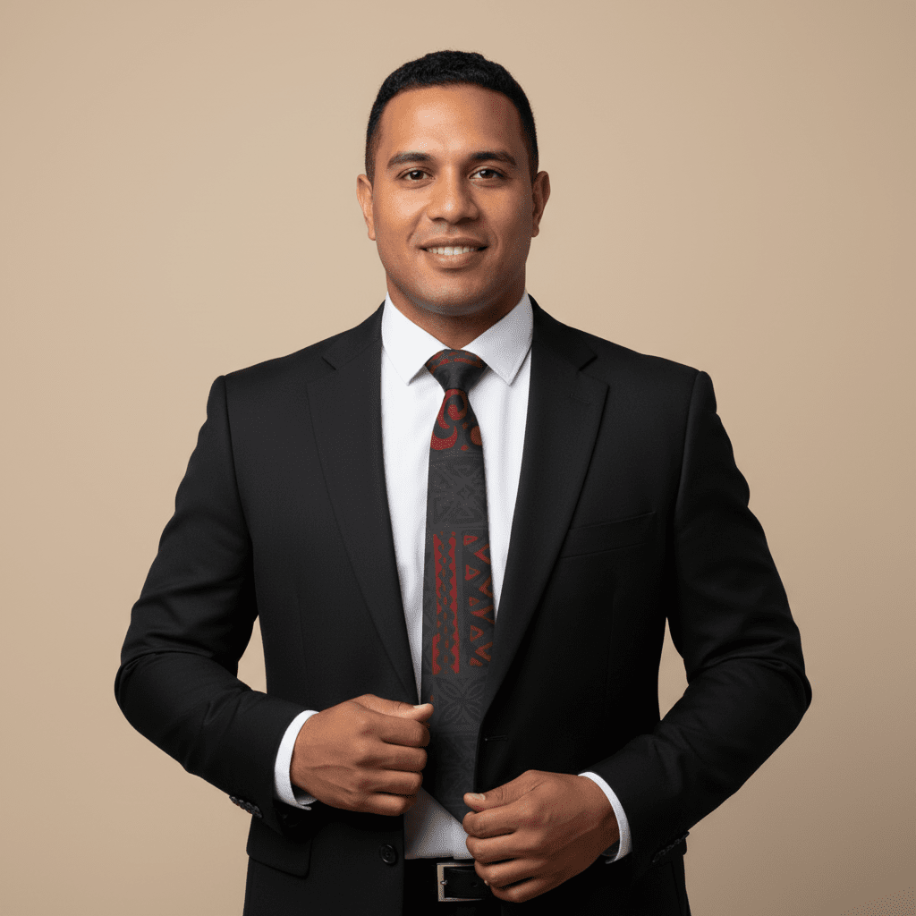 Necktie - Red Elei - AU/NZ/USA - The Koko Samoa