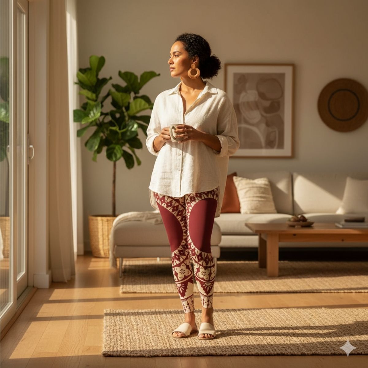 PasifikaOne Mid-Rise Leggings - Fiji Red - AU/NZ/USA