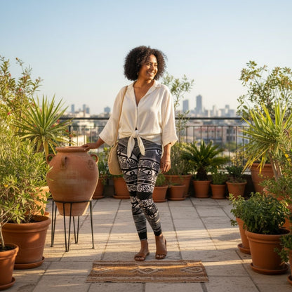 PasifikaOne Mid - Rise Leggings - Māori - AU/NZ/USA - The Koko Samoa