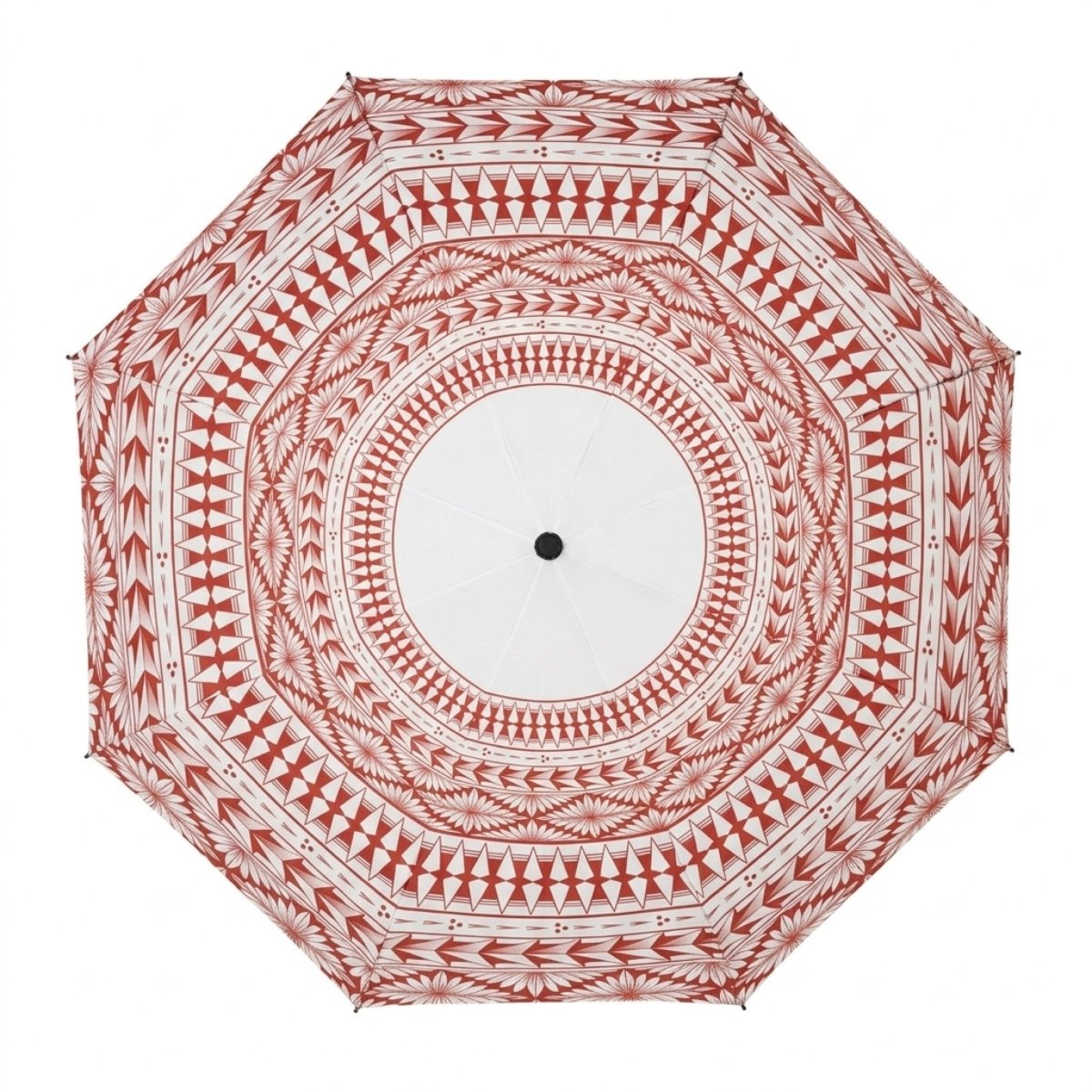 PasifikaOne white Tongan umbrella, 48-inch (122cm), with traditional design, accessories, suitable for cultural events.