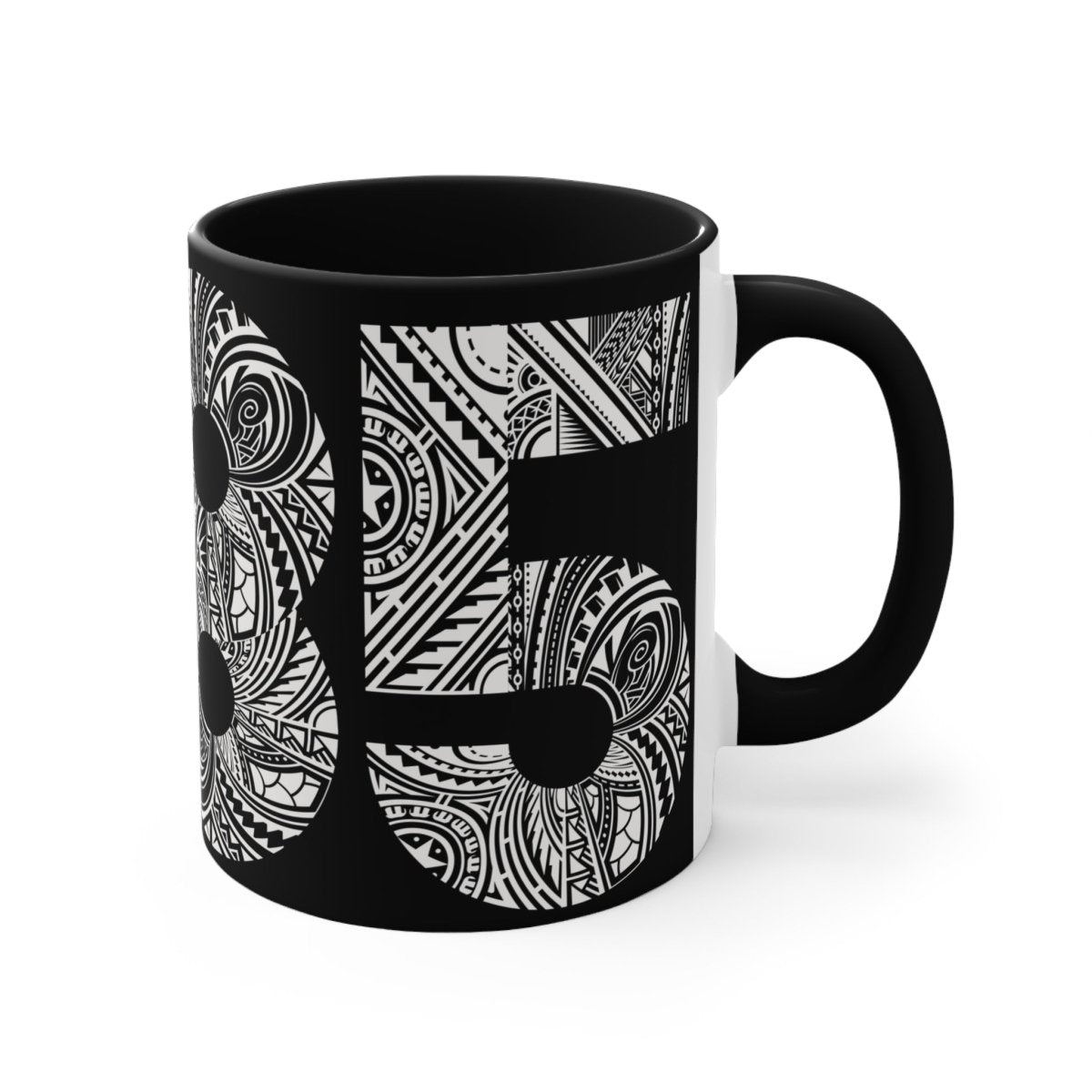 Black LimaLuxe™ 325ml mug by Prima Printing, featuring a sleek design perfect for hot beverages.