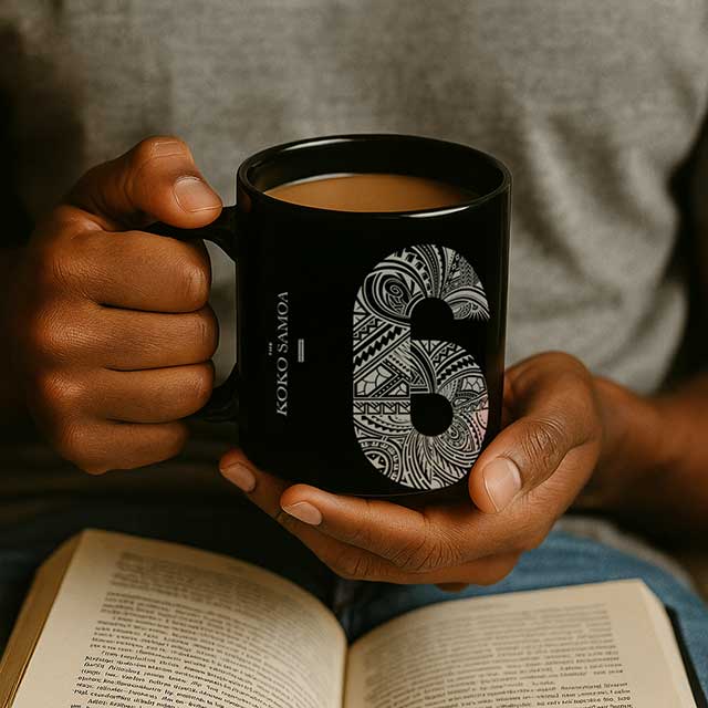 Black LimaLuxe™ 325ml mug by Prima Printing, shown with a sleek design and comfortable handle.