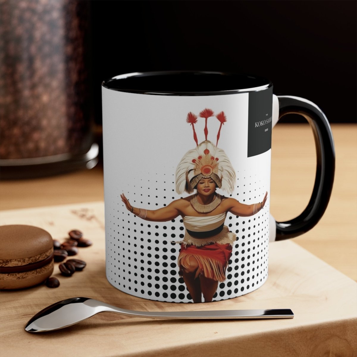 Black LimaLuxe™ 325ml Taupou mug by Prima Printing, featuring a stylish design, perfect for hot beverages in AU/NZ.