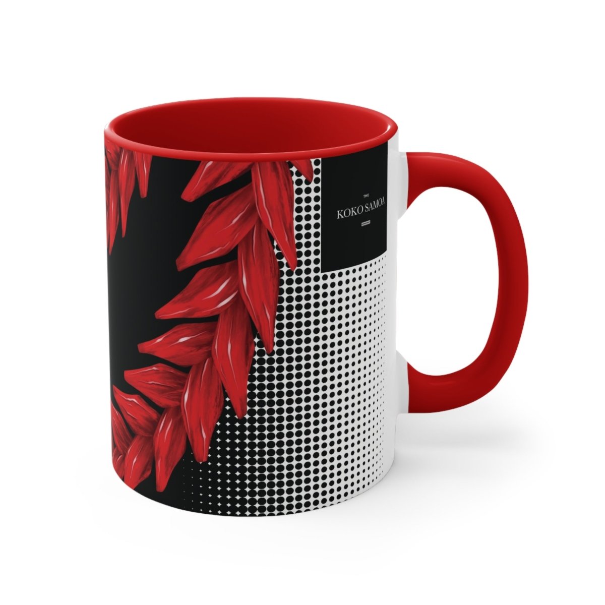 Black LimaLuxe™ 325ml mug by Prima Printing featuring Ula Fala design, perfect for hot beverages.