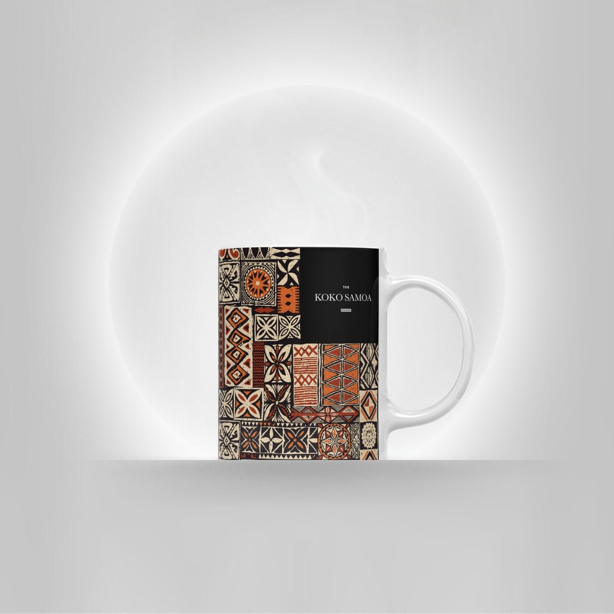 White LimaLuxe™ 325ml mug by Prima Printing featuring the Elei design, perfect for hot beverages in AU/NZ.