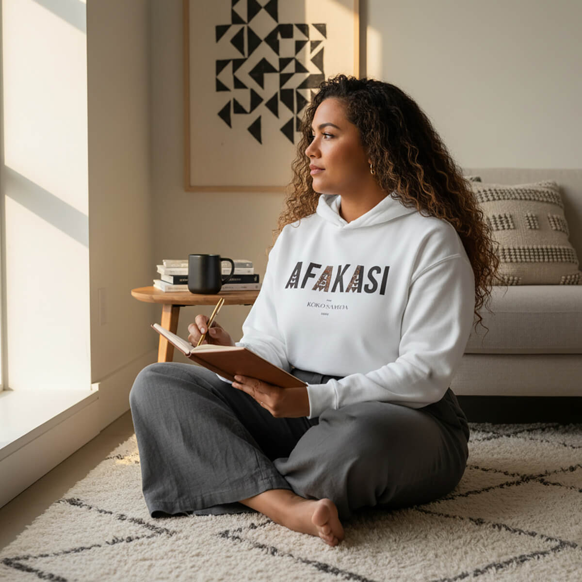 Black IslandSoft™ Premium hoodie in XS-XL size, featuring Afakasi design, in the USA.