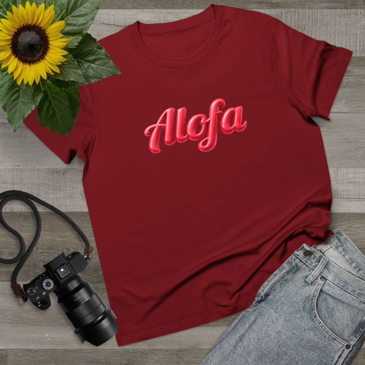 Black unisex Soft Women's Maple Tee by Alofa, featuring a comfortable fit and soft fabric, ideal for casual wear.