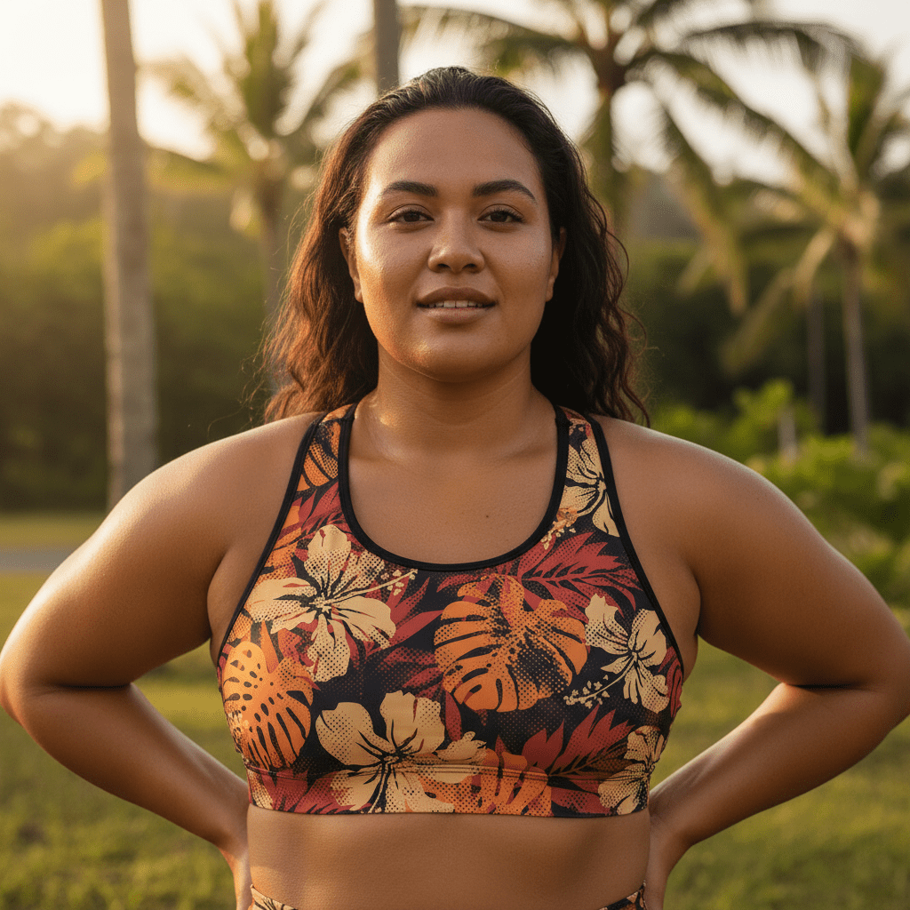Seamless Sports Bra - Lalomanu Ember - AU/NZ/USA - The Koko Samoa