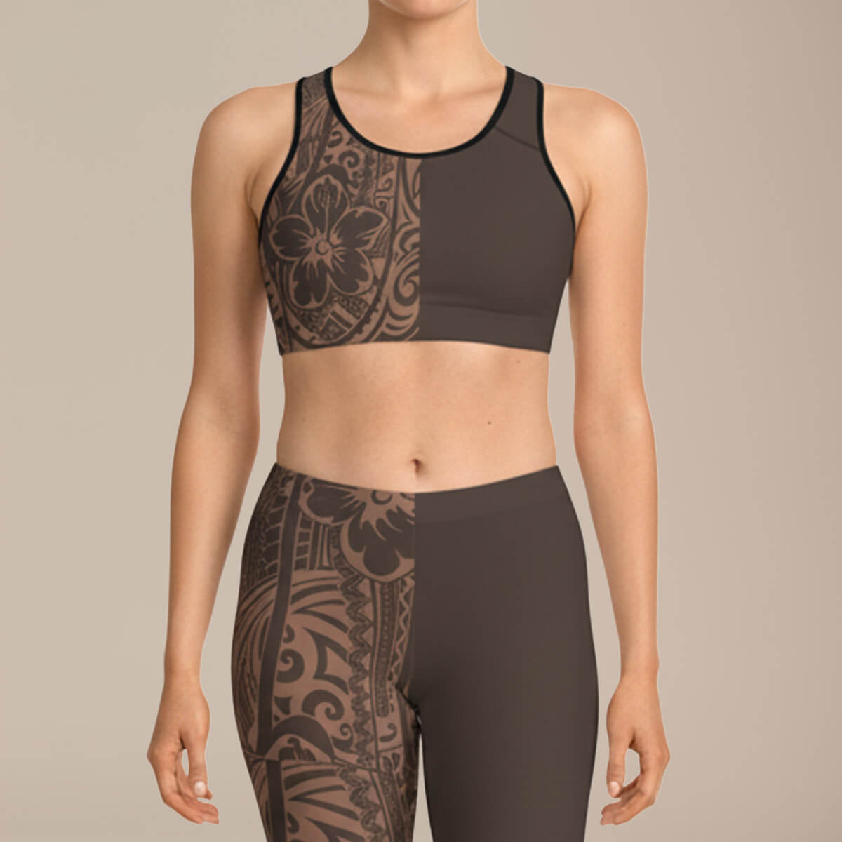 Seamless Sports Bra - Mocha Mousse - AU/NZ/USA