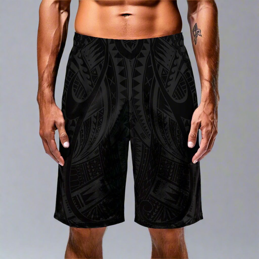 Men's Warrior board shorts by Smart Printee in AU/NZ, featuring a stylish design with matching thread detail for a casual beach look.
