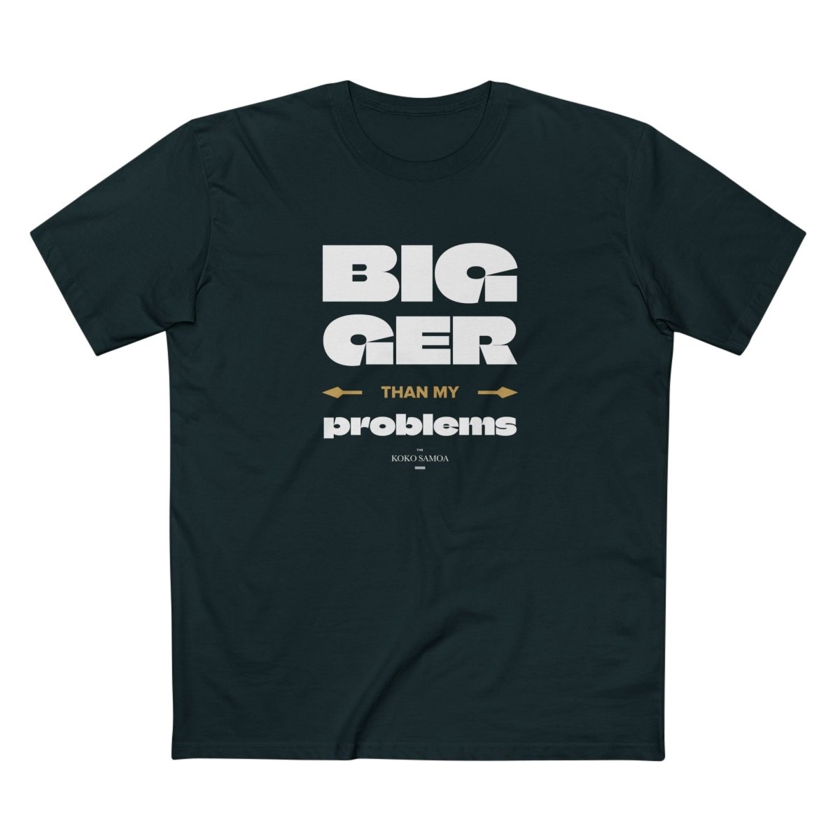 Soft unisex tee by The Print Bar with "Bigger Than Problems" personalized design, featuring a comfortable fit and casual style.