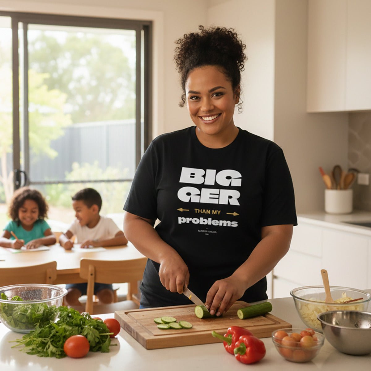 Soft Unisex Tee - Bigger Than Problems - Personalised - AU/NZ - The Koko Samoa