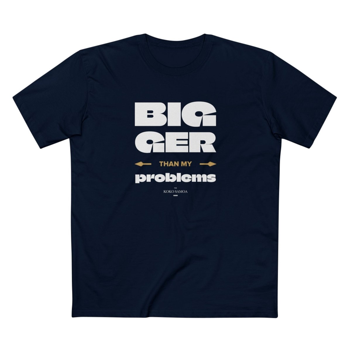 Soft unisex tee by The Print Bar with "Bigger Than Problems" personalized design, featuring comfortable fabric and casual style.