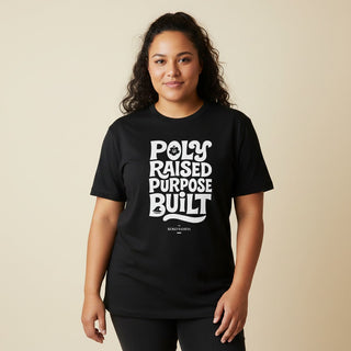 Soft unisex poly-raised T-shirt by The Print Bar featuring personalized design, displayed on a neutral background.