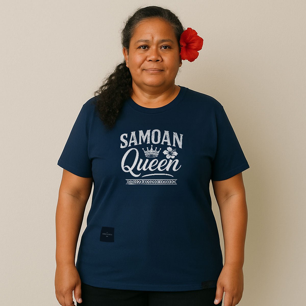Soft unisex Samoan Queen T-shirt featuring a comfortable fit and vibrant design, ideal for casual wear and cultural expression.