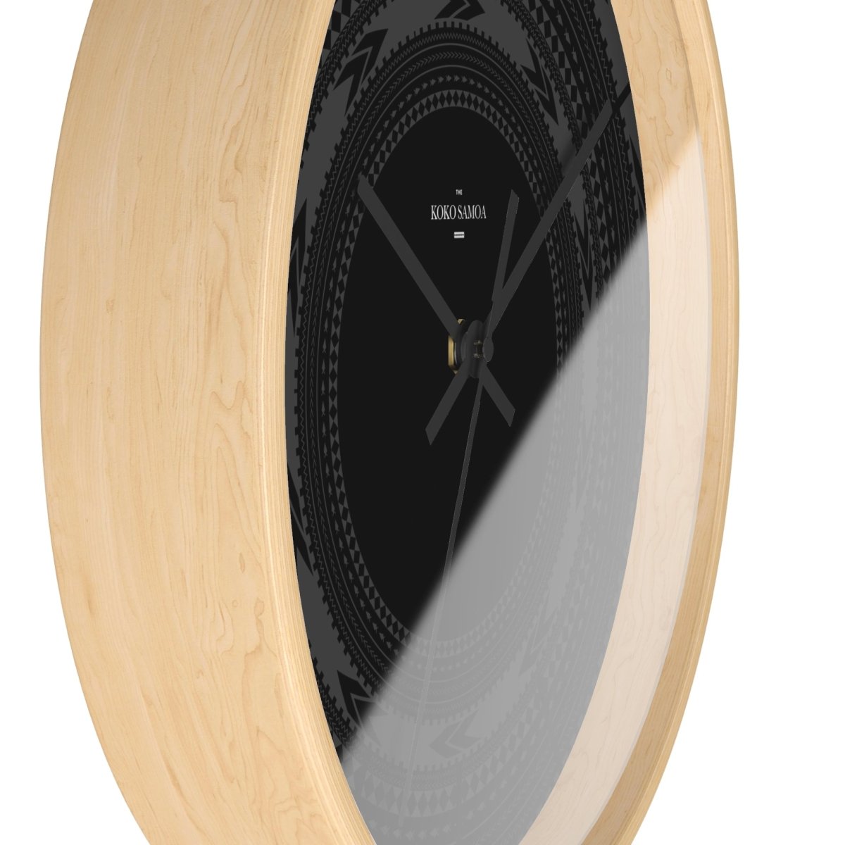 Black 10-inch wall clock with a sleek Pe'a design, ideal for home decor, suitable for AU, NZ, and USA settings.