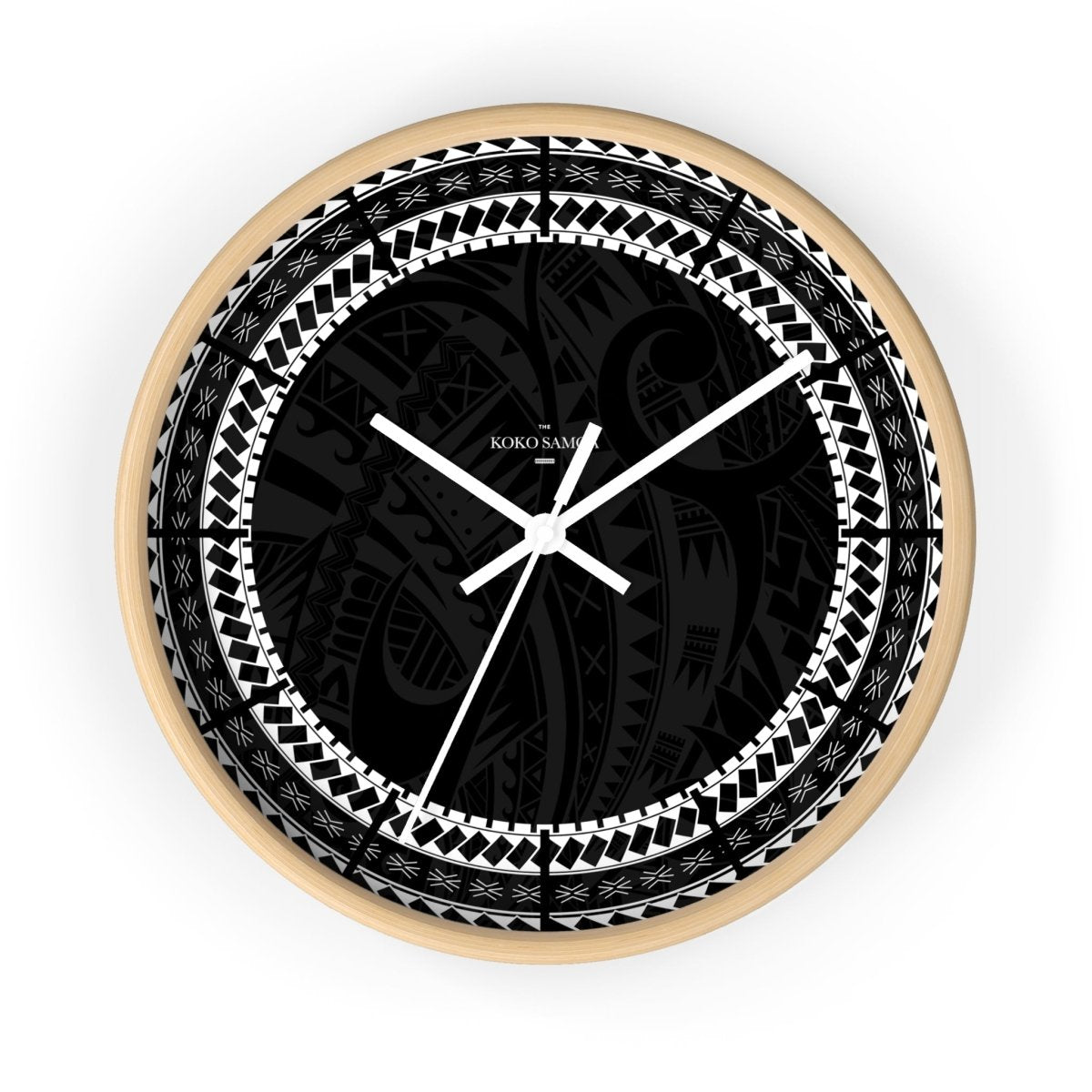 Black 10-inch Warrior wall clock, featuring a modern design, ideal for home decor in AU, NZ, and USA.