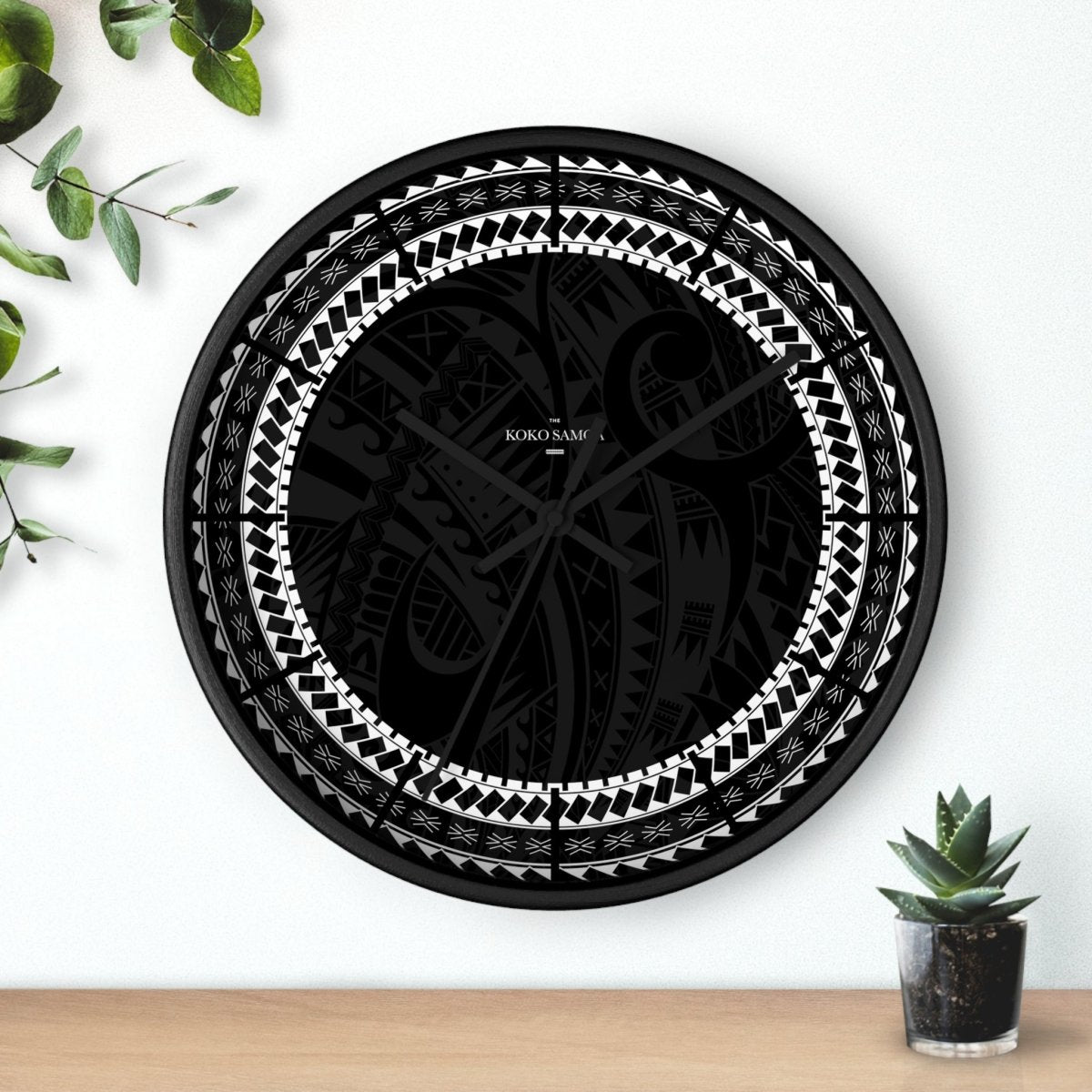 Black Warrior wall clock, 10-inch home decor with bold design, suitable for AU, NZ, and USA settings.