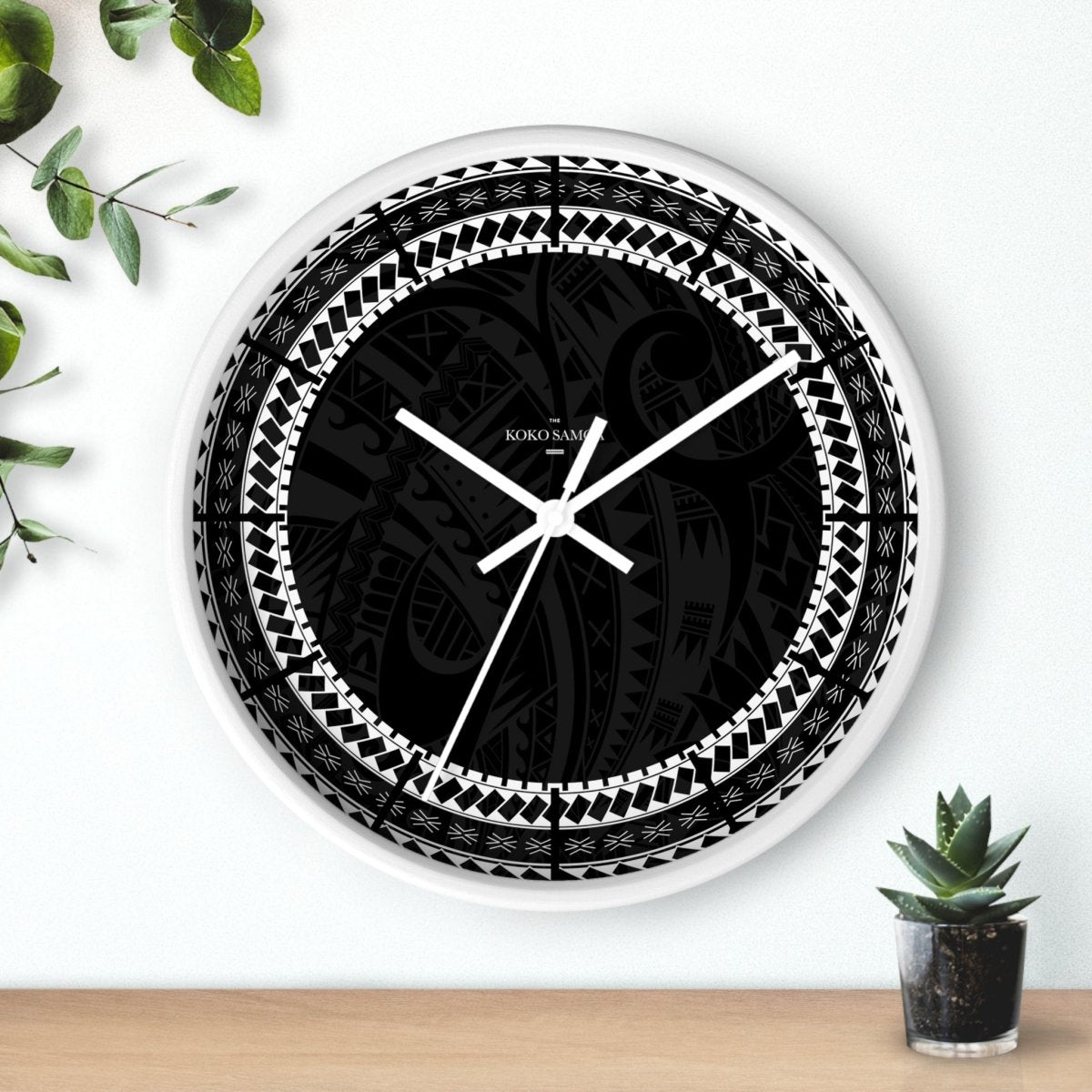 Black 10-inch Warrior wall clock, featuring a sleek design, for home decor in AU, NZ, and USA.