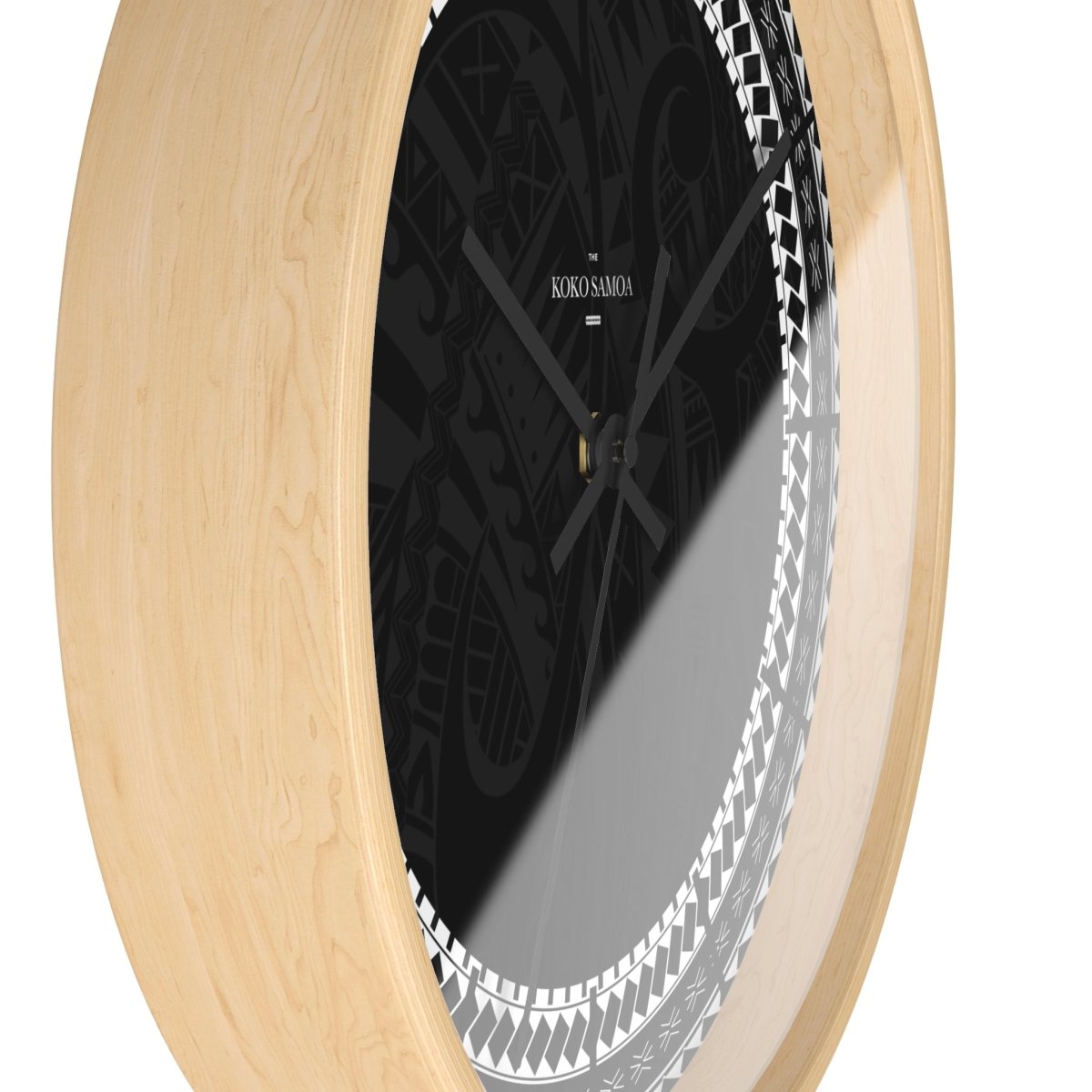 Black 10-inch Warrior wall clock, featuring bold design, perfect for home decor in AU, NZ, and USA.