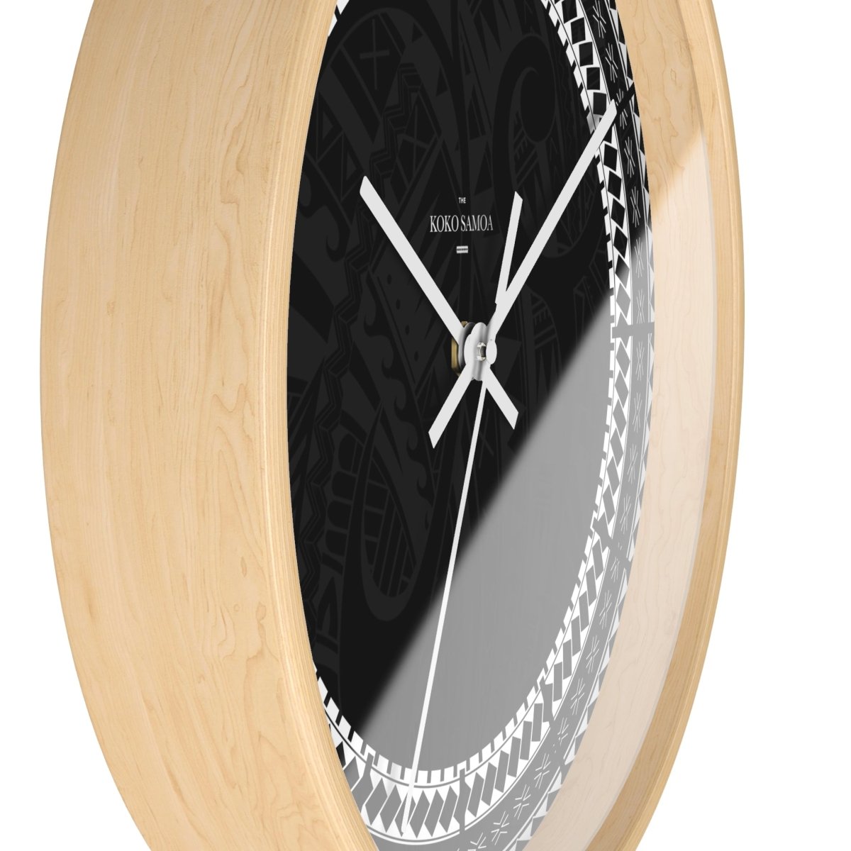 Black 10-inch Warrior wall clock, featuring bold design, suitable for AU, NZ, and US home decor.