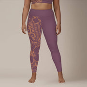Plus size 2XL to 6XL leggings from Subliminator in Bloom Brandied Melon print, featuring vibrant floral design and comfortable fit.