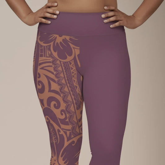 IslandPlus - 2XL to 6XL Leggings - Brandied Melon - AU/NZ/USA - The Koko Samoa