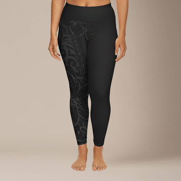 Subliminator plus size 2XL to 6XL leggings in Bloom Dark pattern, featuring vibrant floral design and comfortable fit.