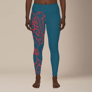 Plus size Subliminator leggings in 2XL to 6XL, Bloom Winterberry Blue design, featuring vibrant floral pattern and comfortable fit.