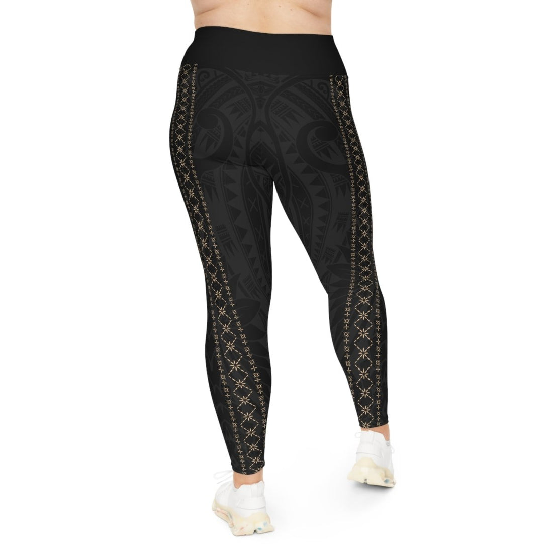 IslandCurvy Malu plus size leggings 2XL to 6XL, featuring tropical print and comfortable fit for AU/NZ sizes.