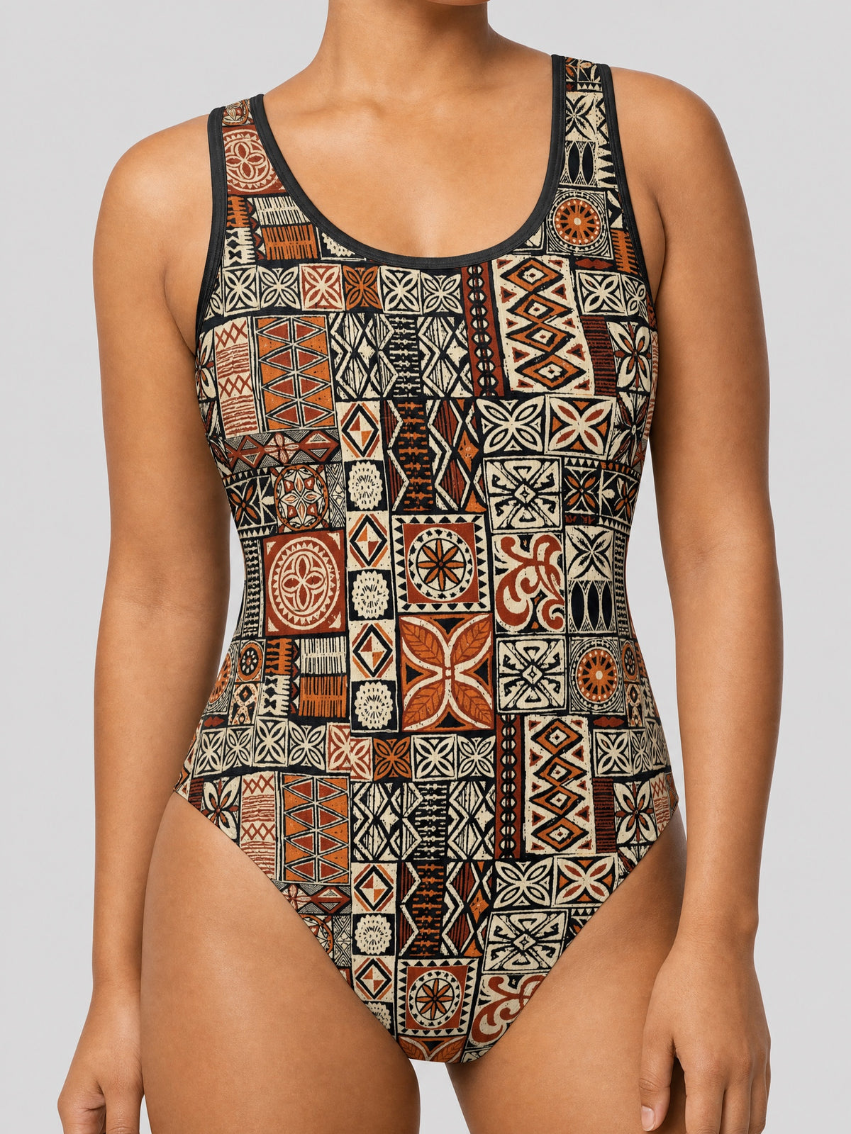 Women's Classic One-Piece Swimsuit - Elei on a light grey studio background