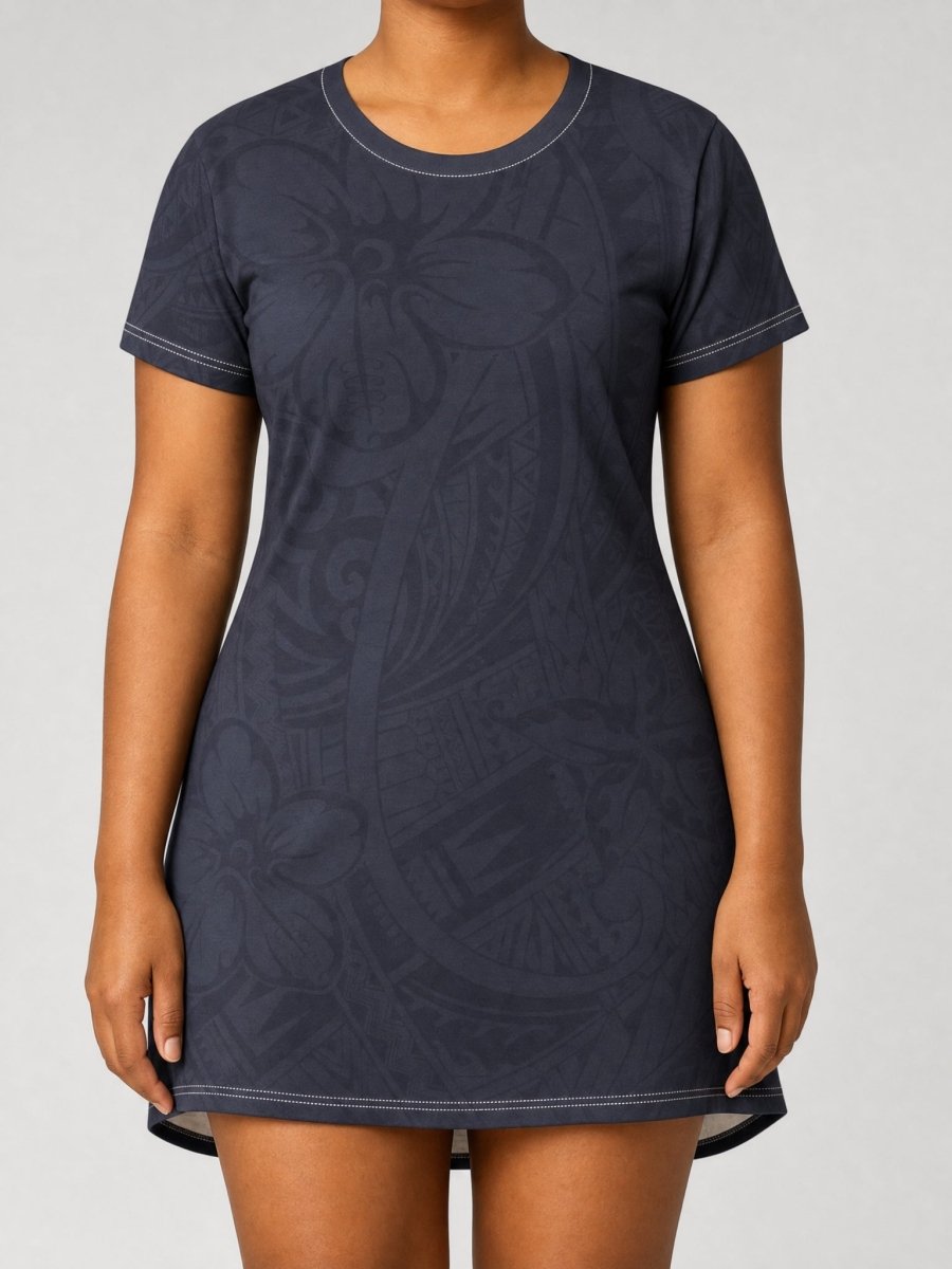 T-Shirt Dress - Blue Bloom - AU/NZ/USA - The Koko Samoa