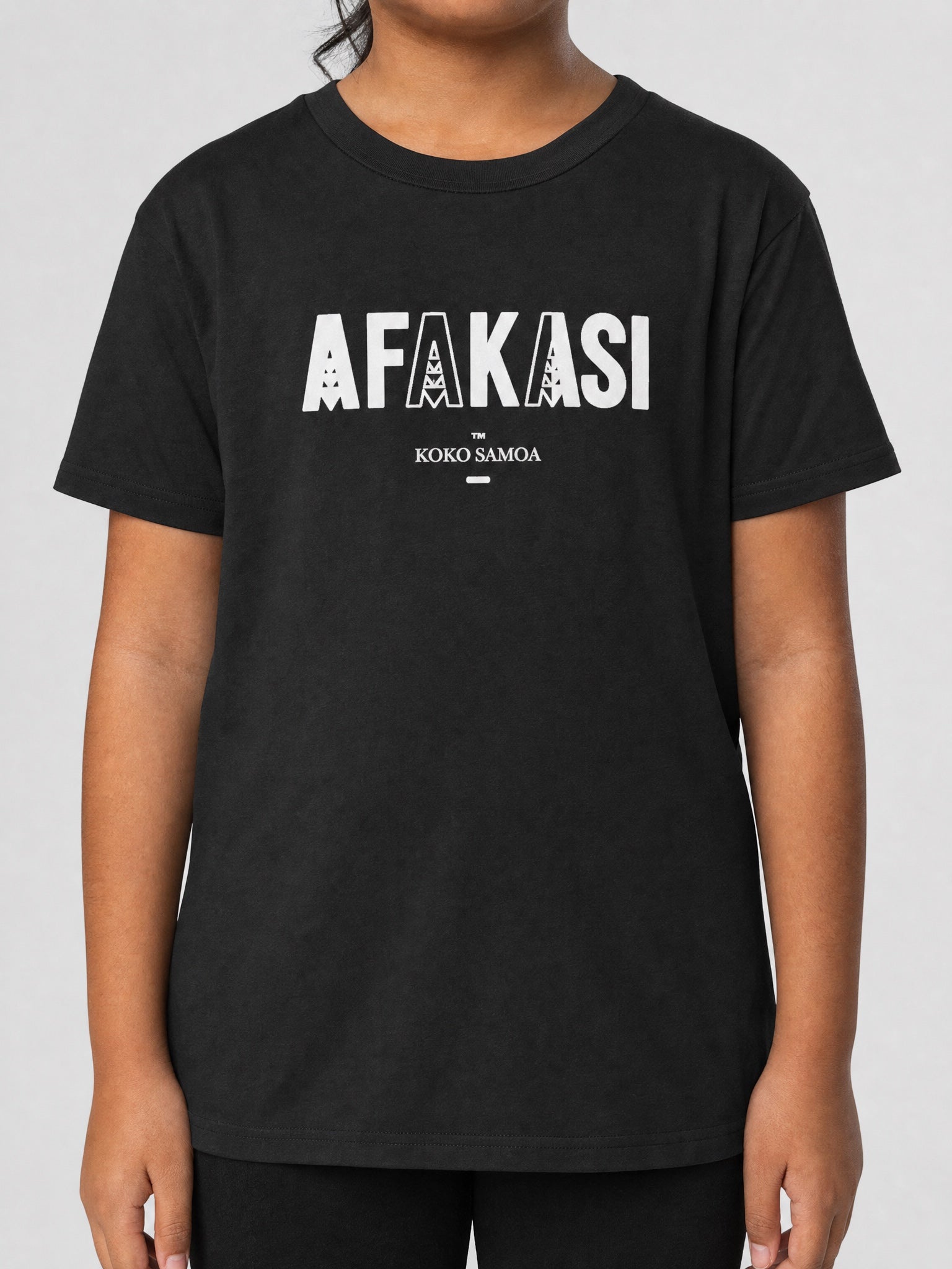 Kids Tee - Afakasi on a light grey studio background