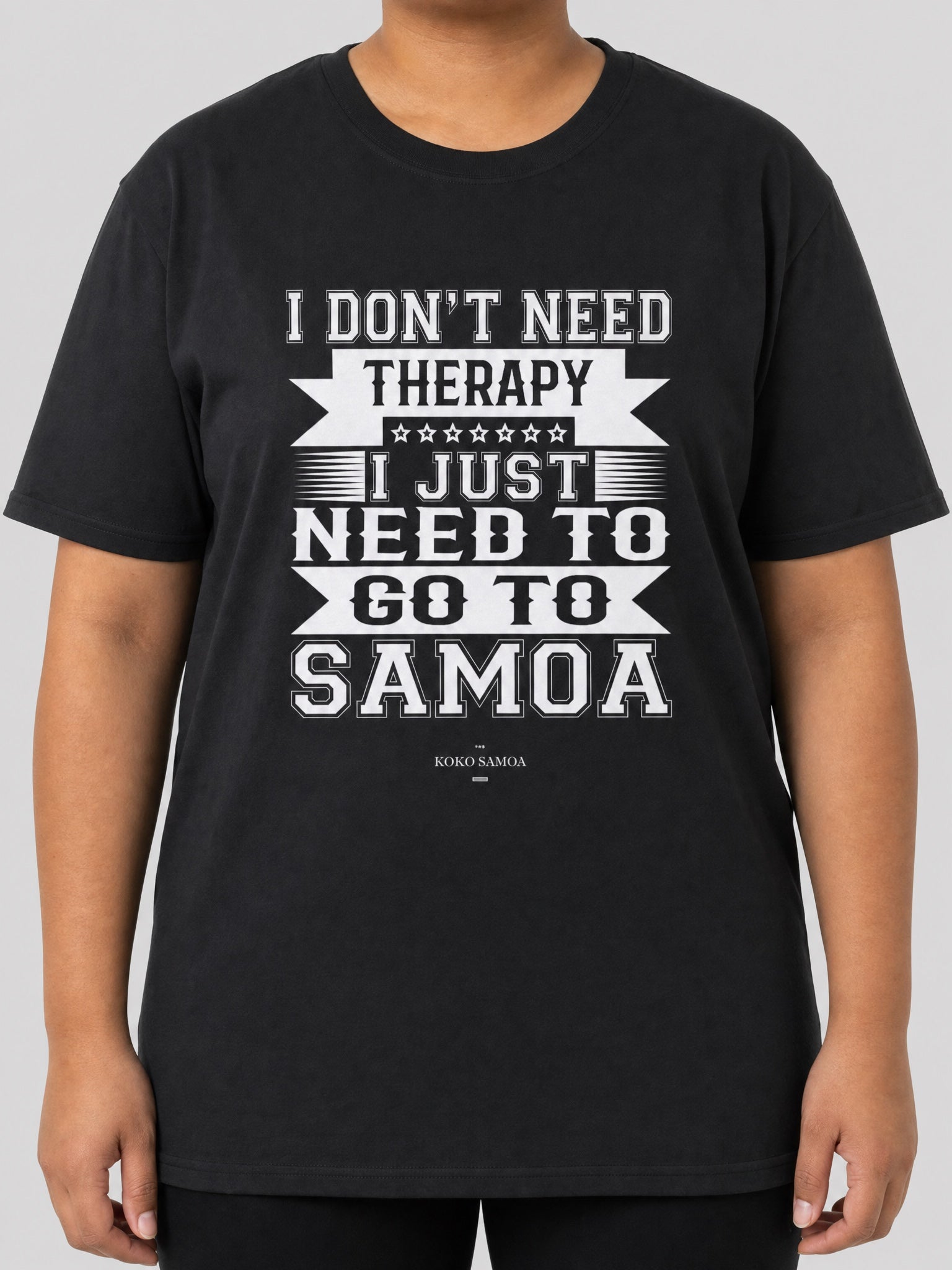 Soft Unisex Tee - Samoan Therapy on a light grey studio background