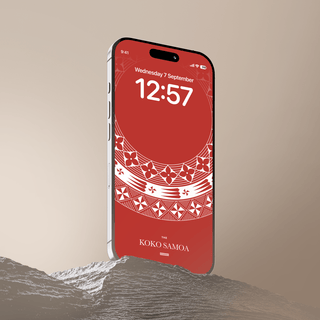 Tongan Red phone wallpaper by The Koko Samoa featuring vibrant red and traditional Polynesian patterns for mobile devices.