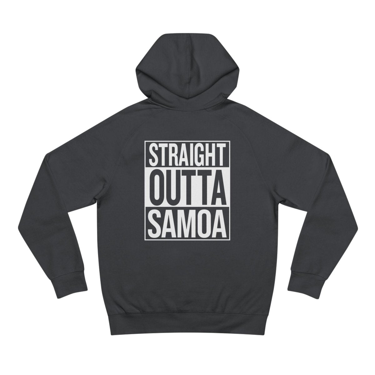 IslandSoft™ Hoodie by The Print Bar in asphalt heather, XS size, featuring "Straight Outta" design, premium unisex hoodie.