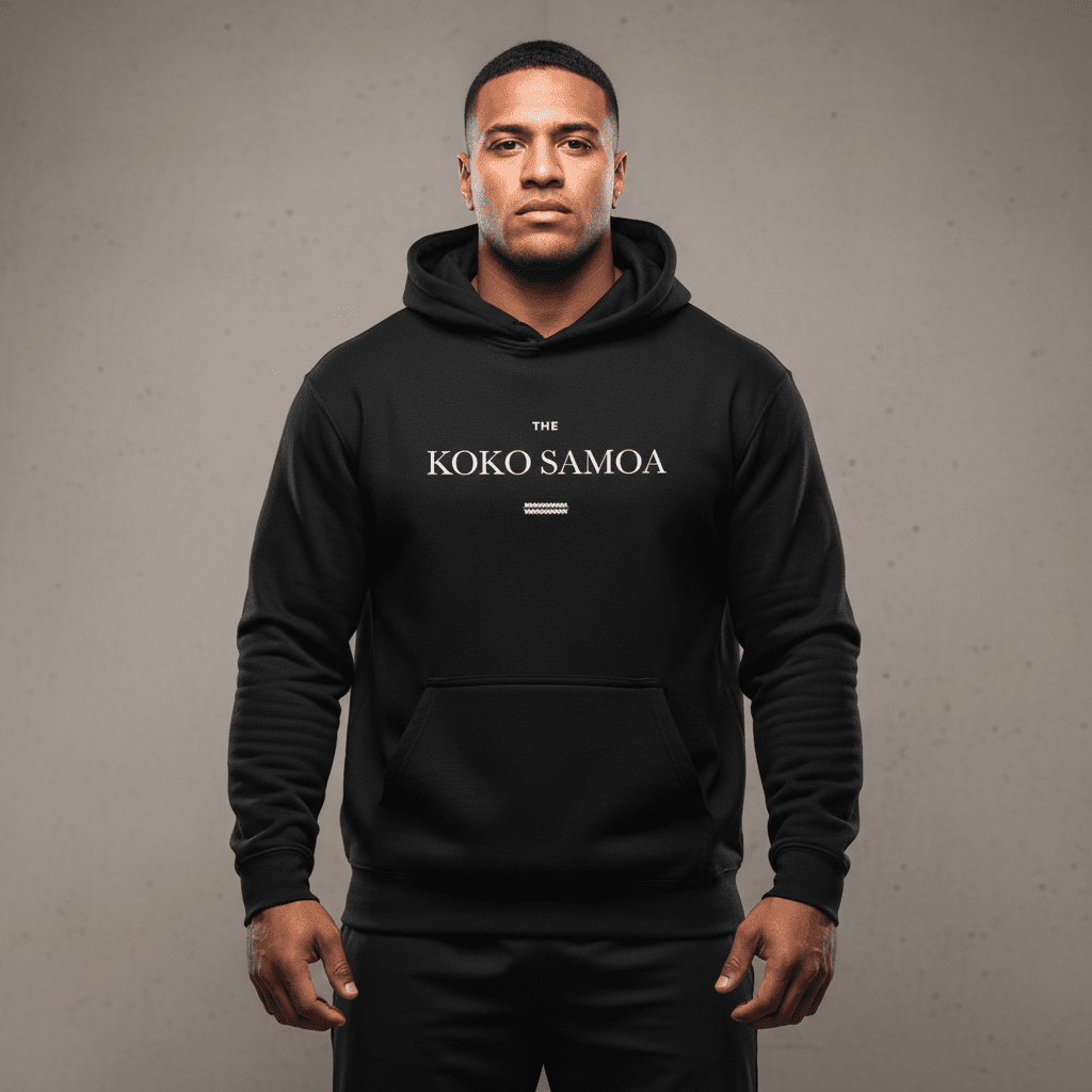 Black IslandHeavy™ Hoodie in plus sizes 2XL to 5XL, featuring a classic design, from The Print Bar.